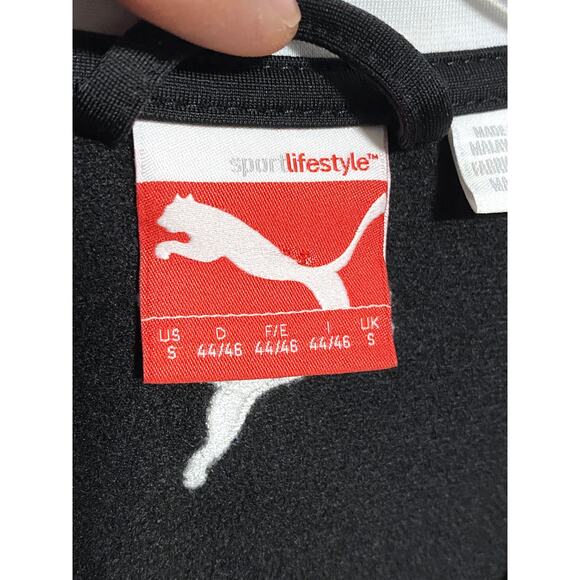 Puma Sport Lifestyle Full Zip Black Gray White Track Jacket Sewn Logo Mens S - Picture 7 of 11